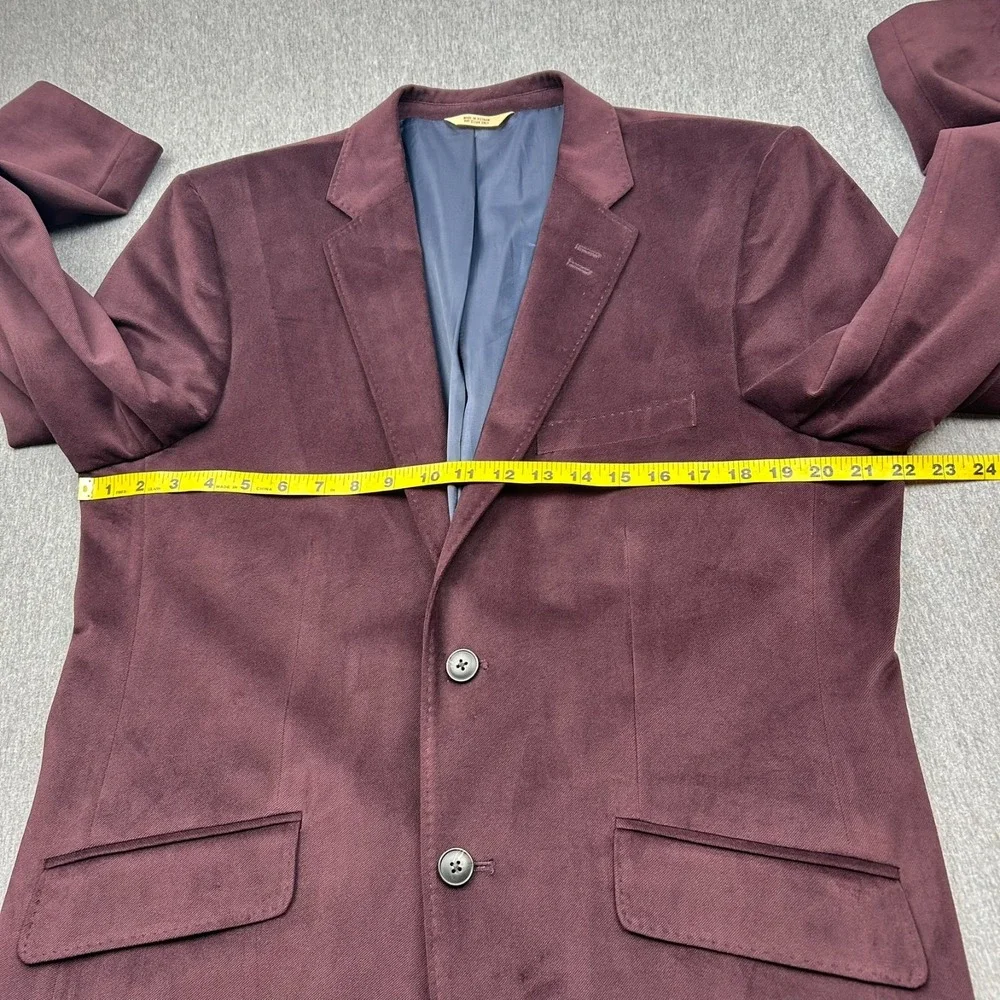 Haggar Two Button Purple Blazer Mens 42R Fall Wedding Double Vented
